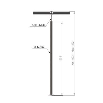 Pfosten Boden 42,4 Geländer Balkon Treppengeländer Steher Rundrohr Edelstahl V2A